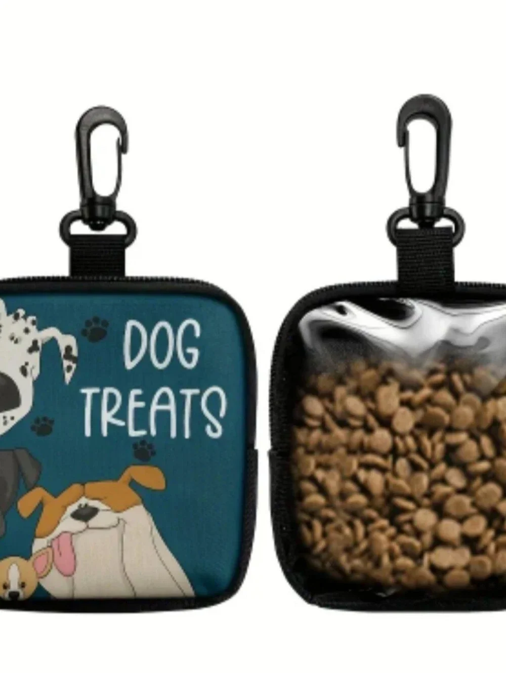 Dog Treat Pouch with Clip - Teal Dog Treats Design